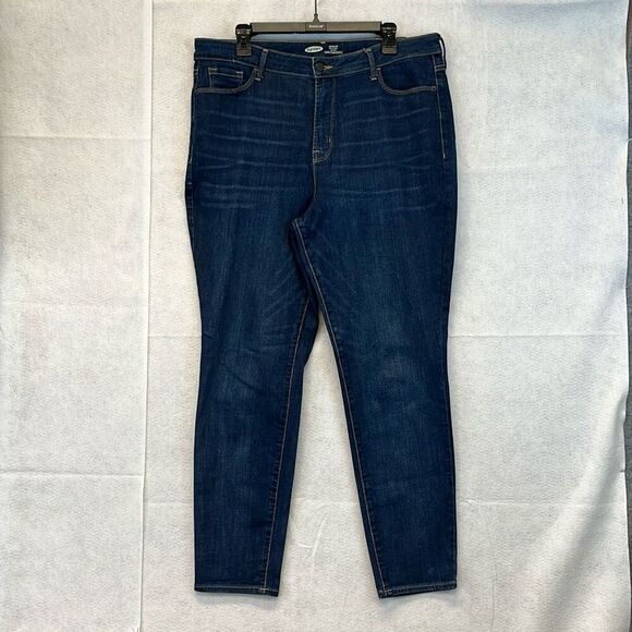 NWT OLD NAVY Women’s Blue Jeans 18 High Waisted Rockstar Super Skinny Slimming - Picture 3 of 15
